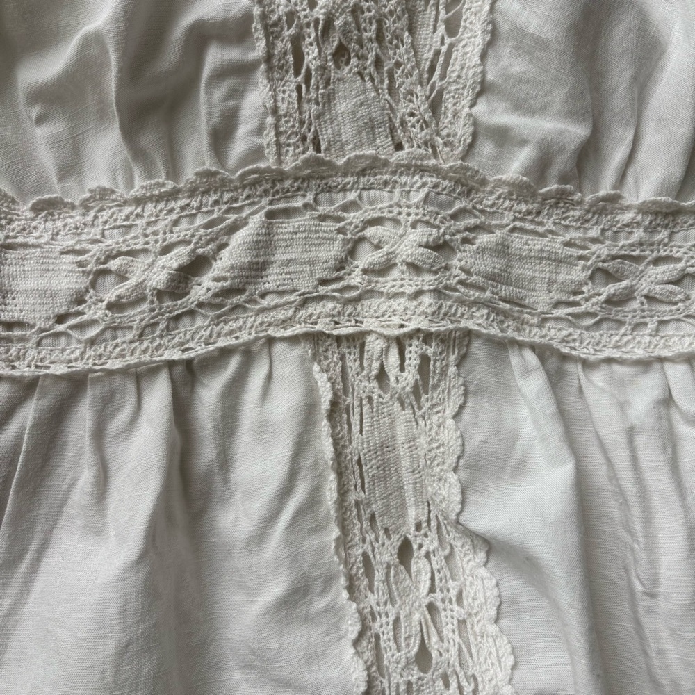 Isabel MARANT ÉTOILE Veona lace-trimmed linen cotton-blend midi dress white FR36 - Picture 5 of 12